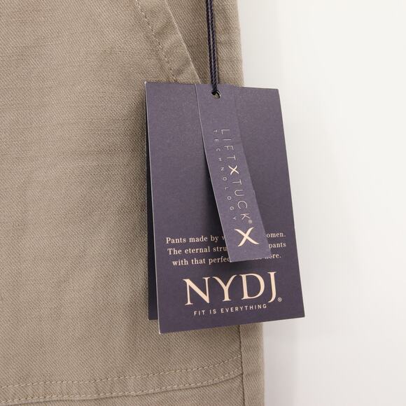 NYDJ Pants Wide Leg Cropped Capri Tan Khaki Linen Blend Plus Size 16W NWT - Picture 7 of 12